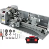 VEVOR Metal Lathe 8.7 x 29.5 Inch/220 x 750MM Mini Metal Lathe 1.1KW Infinitely Variable Speed  Mini Lathe Machine  LED Screen for Counter Face Turning Driling