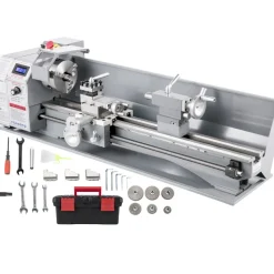 VEVOR Metal Lathe 8.7 x 29.5 Inch/220 x 750MM Mini Metal Lathe 1.1KW Infinitely Variable Speed Mini Lathe Machine LED Screen for Counter Face Turning Driling