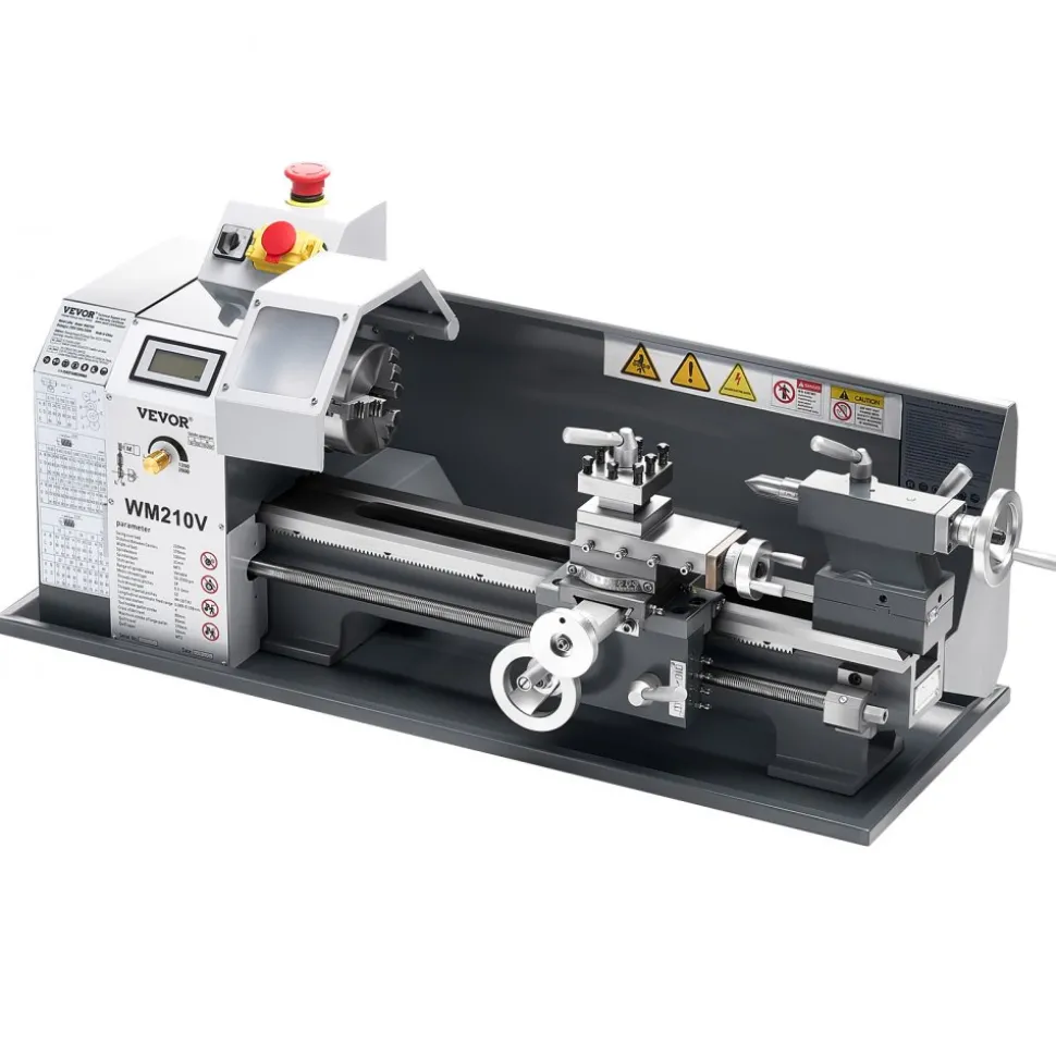 VEVOR Metal Lathe, 8 x 16 in, 550W Benchtop Lathe Machine, 0-2500 RPM Variable Speed, with 0.0003 in Spindle Accuracy Metal Gear, for Processing Precision Parts Imperial/Metric Thread Soft Metals Wood