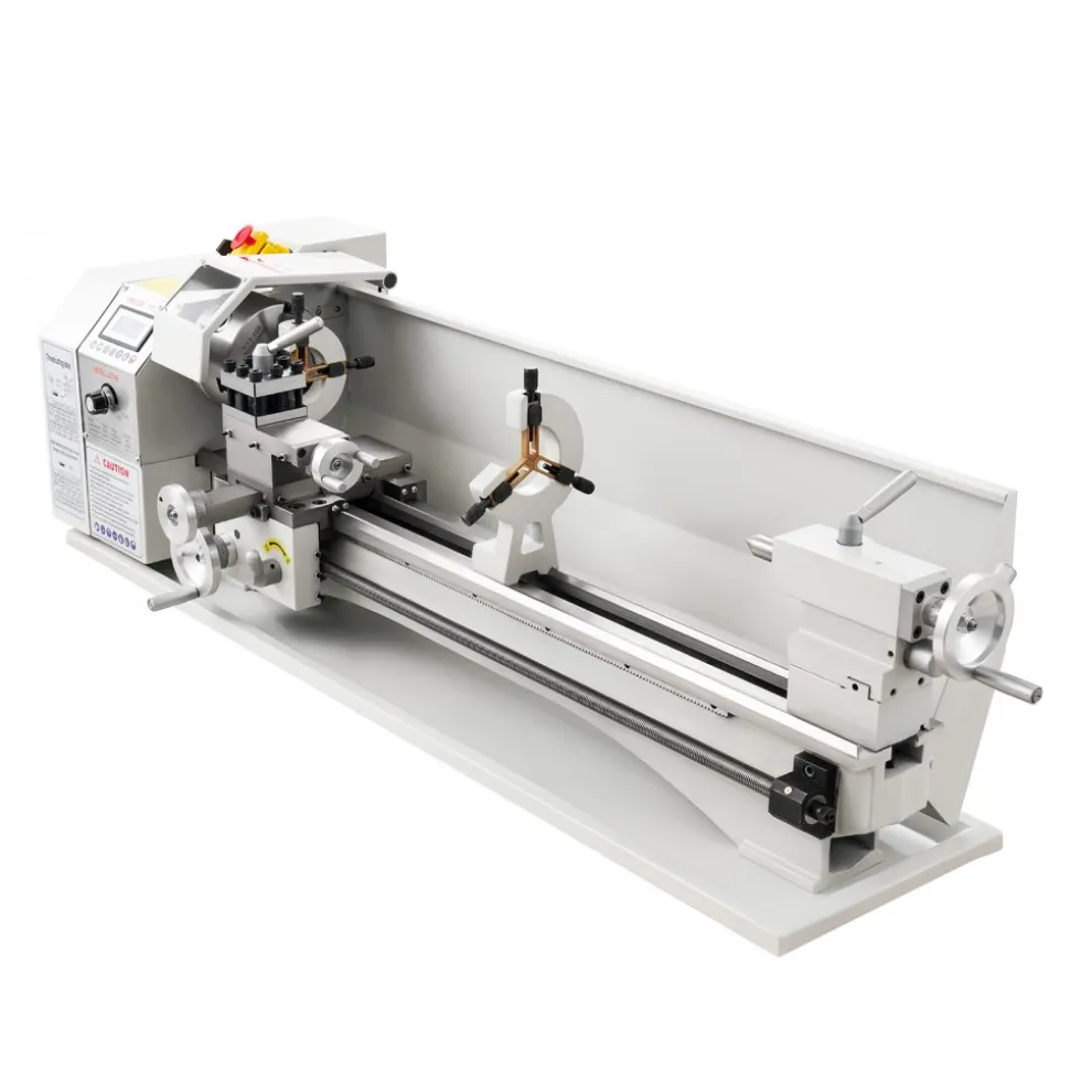 VEVOR Metal Lathe 8.7 x 30 in 1100W Benchtop Lathe Machine Variable Speed, 3000 RPM Max Spindle Speed, with Metal Gear, Brushless Motor, 8 Metric 8 Imperial Threads, for Metalworking Threading Turning