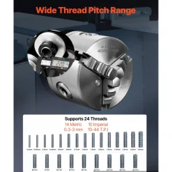 VEVOR Metal Lathe 8 x 16 in 650W Benchtop Lathe Machine Variable Speed, 2500 RPM Max Speed with Metal Gear, Reversible Direction, 14 Metric 10 Imperial Threads, for Precision Metalworking Turning