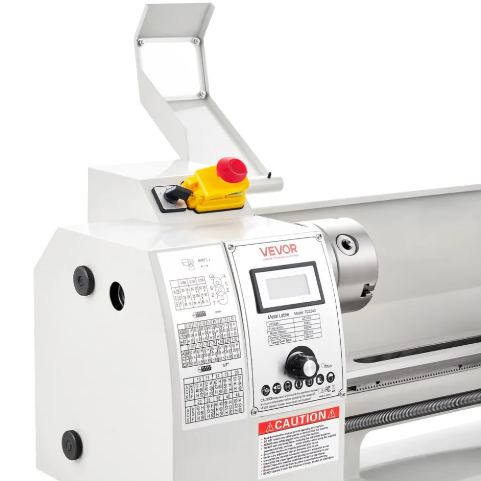 VEVOR Metal Lathe 8 x 16 in 650W Benchtop Lathe Machine Variable Speed, 2500 RPM Max Speed with Metal Gear, Reversible Direction, 14 Metric 10 Imperial Threads, for Precision Metalworking Turning