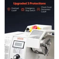 VEVOR Metal Lathe 8 x 16 in 650W Benchtop Lathe Machine Variable Speed, 2500 RPM Max Speed with Metal Gear, Reversible Direction, 14 Metric 10 Imperial Threads, for Precision Metalworking Turning
