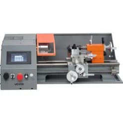 VEVOR Metal Lathe 8"x16" 1100W Benchtop CNC Metal Lathe Touchscreen Control, for Fully Automatic Metalworking Turning, Quick-Change Tool Post, Electronic Leadscrew Drive, Variable Speed 2500 RPM Max