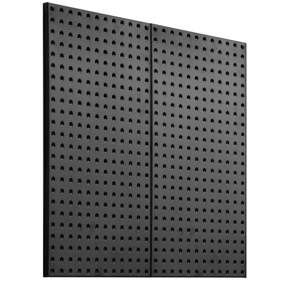 VEVOR Metal Pegboard Panels, 24" x 12" Pegboard, 2 Panels, Heavy Duty Peg Board Wall Organizer with Accessories, for Living Room Garage Tool Storage Office Organization Craft Room Kitchen Home, Black