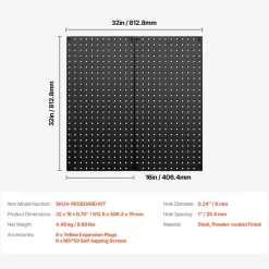 VEVOR Metal Pegboard Panels, 32