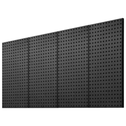 VEVOR Metal Pegboard Panels, 24" x 12" Pegboard, 4 Panels, Heavy Duty Steel Peg Board Wall Organizer, for Living Room Garage Tool Storage Workbench Office Organization Craft Room Kitchen Home, Black