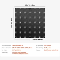 VEVOR Metal Pegboard Panels, 24