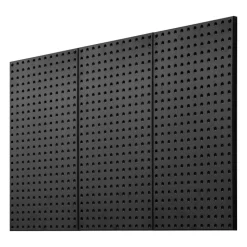 VEVOR Metal Pegboard Panels, 24" x 12" Pegboard, 3 Panels, Heavy Duty Steel Peg Board Wall Organizer, for Living Room Garage Tool Storage Workbench Office Organization Craft Room Kitchen Home, Black