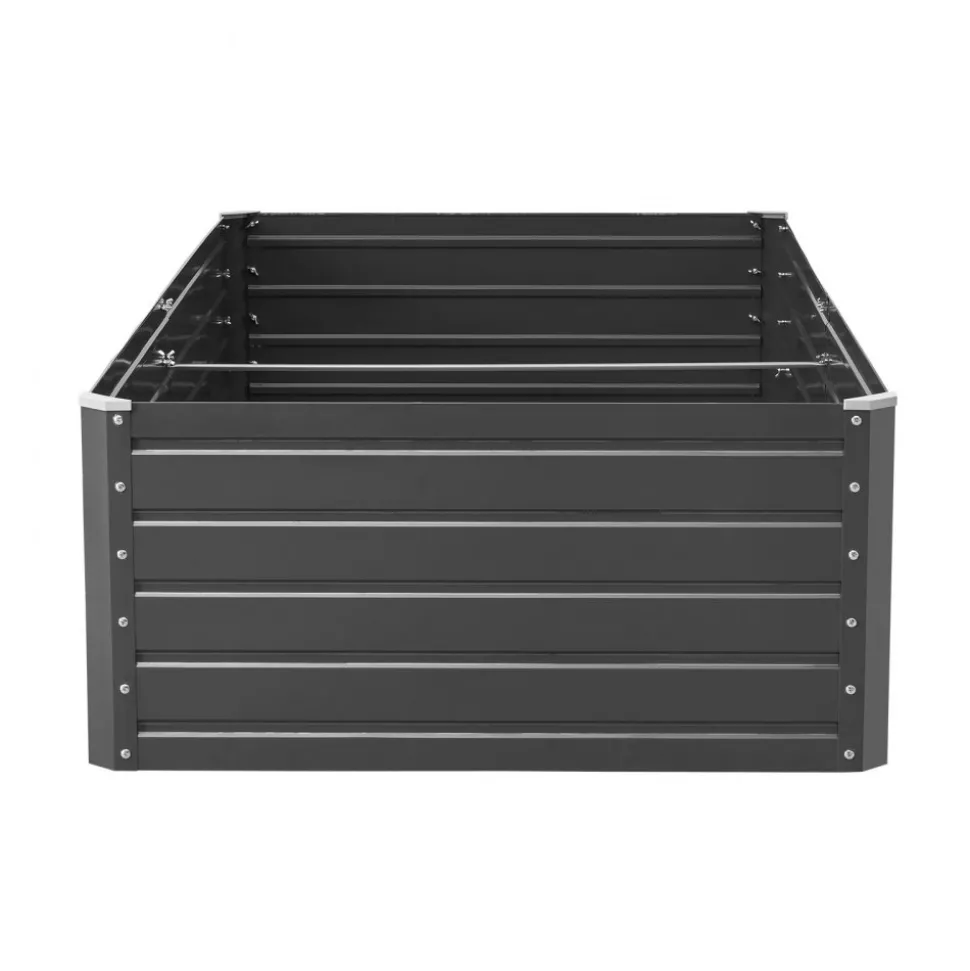 VEVOR Metal Raised Garden Bed, 12 x 4 x 1 ft Outdoor Galvalume Planter Garden Box, Open Bottom Design, Large Planter Raised Bed for Growing Vegetables, Flowers, and Succulents, Galvanized Color