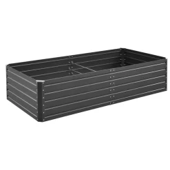 VEVOR Metal Raised Garden Bed, 12 x 4 x 1 ft Outdoor Galvalume Planter Garden Box, Open Bottom Design, Large Planter Raised Bed for Growing Vegetables, Flowers, and Succulents, Galvanized Color