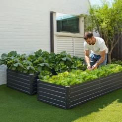 VEVOR Metal Raised Garden Bed, 12 x 4 x 1 ft Outdoor Galvalume Planter Garden Box, Open Bottom Design, Large Planter Raised Bed for Growing Vegetables, Flowers, and Succulents, Galvanized Color