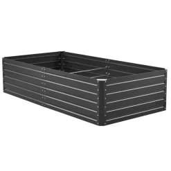 VEVOR Metal Raised Garden Bed, 12 x 4 x 1 ft Outdoor Galvalume Planter Garden Box, Open Bottom Design, Large Planter Raised Bed for Growing Vegetables, Flowers, and Succulents, Galvanized Color