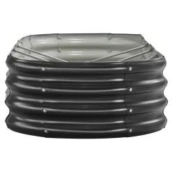 VEVOR Metal Raised Garden Bed, 8 x 2 x 1 ft Oval Outdoor Galvanized Planter Garden Box, Open Bottom Design, Large Planter Raised Bed for Growing Vegetables, Flowers, Herbs, and Succulents, Dark Gray