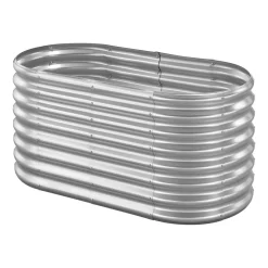 VEVOR Metal Raised Garden Bed, 4 x 2 x 2 ft Oval Outdoor Galvanized Planter Garden Box, Open Bottom Design, Large Planter Raised Bed for Growing Vegetables, Flowers, and Succulents, Galvanized Color