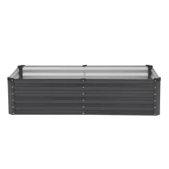 VEVOR Metal Raised Garden Bed, 6 x 3 x 1.5 ft Outdoor Galvanized Planter Box, with Open Bottom, Large Planter Raised Bed for Gardening Vegetables, Flowers, Herbs, and Succulent Plants, Dark Gray