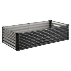 VEVOR Metal Raised Garden Bed, 6 x 3 x 1.5 ft Outdoor Galvanized Planter Box, with Open Bottom, Large Planter Raised Bed for Gardening Vegetables, Flowers, Herbs, and Succulent Plants, Dark Gray