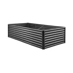 VEVOR Metal Raised Garden Bed, 8 x 4 x 2 ft Outdoor Galvanized Planter Garden Box, Open Bottom Design, Large Planter Raised Bed for Growing Vegetables, Flowers, Herbs, and Succulents, Dark Gray