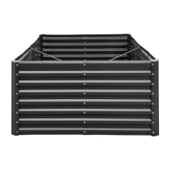 VEVOR Metal Raised Garden Bed, 8 x 4 x 2 ft Outdoor Galvanized Planter Garden Box, Open Bottom Design, Large Planter Raised Bed for Growing Vegetables, Flowers, Herbs, and Succulents, Dark Gray