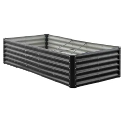 VEVOR Metal Raised Garden Bed, 6 x 3 x 1 ft Outdoor Galvanized Planter Garden Box, Open Bottom Design, Large Planter Raised Bed for Growing Vegetables, Flowers, Herbs, Succulents, Galvanized Color