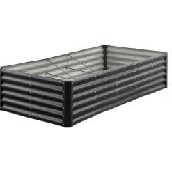 VEVOR Metal Raised Garden Bed, 6 x 3 x 1 ft Outdoor Galvanized Planter Garden Box, Open Bottom Design, Large Planter Raised Bed for Growing Vegetables, Flowers, Herbs, Succulents, Galvanized Color