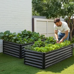 VEVOR Metal Raised Garden Bed, 6 x 3 x 1 ft Outdoor Galvanized Planter Garden Box, Open Bottom Design, Large Planter Raised Bed for Growing Vegetables, Flowers, Herbs, Succulents, Galvanized Color