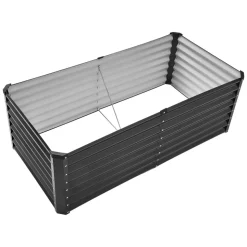 VEVOR Metal Raised Garden Bed, 6 x 3 x 2 ft Outdoor Galvanized Planter Box, with Open Bottom, Large Planter Raised Bed for Gardening Vegetables, Flowers, Herbs, and Succulent Plants, Dark Gray