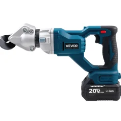 VEVOR Metal Shear, Cordless Sheet Metal Cutter with 360-Degree Pivoting Head, Double Blades, 110VAC 20VDC, Cuts 18 GA Galvanized Steel, 20 GA Stainless Steel, Aluminum, Plastic, Cardboard, 2800SPM