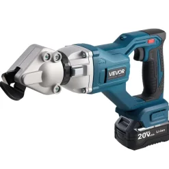 VEVOR Metal Shear, Cordless Sheet Metal Cutter with 360-Degree Pivoting Head, Double Blades, 110VAC 20VDC, Cuts 18 GA Galvanized Steel, 20 GA Stainless Steel, Aluminum, Plastic, Cardboard, 2800SPM