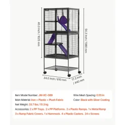 VEVOR Metal Small Animal Cage 51.2