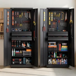 VEVOR Metal Storage Cabinet, 180 lbs Shelf Load Capacity, 70.87