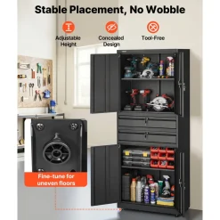 VEVOR Metal Storage Cabinet, 180 lbs Shelf Load Capacity, 70.87