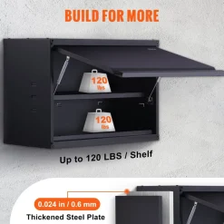 VEVOR Metal Storage Cabinet, 120lbs Load Capacity per Shelf, 20'' Tall Wall-Mounted Powder-Coating Steel Garage Cabinet with Adjustable Shelf, Press to Lock & Open Door, Perfect for Office Home Garage