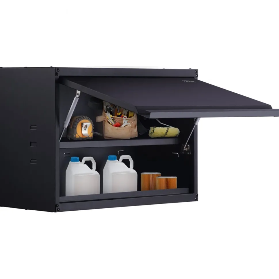 VEVOR Metal Storage Cabinet, 120lbs Load Capacity per Shelf, 20'' Tall Wall-Mounted Powder-Coating Steel Garage Cabinet with Adjustable Shelf, Press to Lock & Open Door, Perfect for Office Home Garage