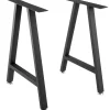 VEVOR Metal Table Legs 28 x 17.7 inch A-Shaped Desk Legs Set of 2 Heavy Duty Bench Legs with Polyurethane Coating, Furniture Legs with Floor Protectors, Wrought Iron Coffee Table Legs for Home DIY Bla