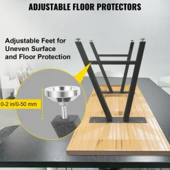 VEVOR Metal Table Legs 28 x 17.7 inch A-Shaped Desk Legs Set of 2 Heavy Duty Bench Legs with Polyurethane Coating, Furniture Legs with Floor Protectors, Wrought Iron Coffee Table Legs for Home DIY Bla