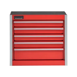 VEVOR Metal Tool Box, 8.6-inch, Portable Metal Tool Box with 5 Drawers, Small Tool Chest with EVA Liners and PP Feet Pads, Heavy-Duty Steel With Ball Bearing Opening and Powder Coated Finish, Red