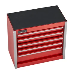 VEVOR Metal Tool Box, 8.6-inch, Portable Metal Tool Box with 5 Drawers, Small Tool Chest with EVA Liners and PP Feet Pads, Heavy-Duty Steel With Ball Bearing Opening and Powder Coated Finish, Red
