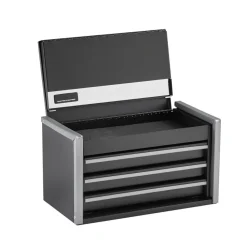 VEVOR Metal Tool Box, 8.6-inch, Portable Metal Tool Box with 3 Drawers, Small Tool Chest with EVA Liners and PP Feet Pads, Heavy-Duty Steel With Ball Bearing Opening and Powder Coated Finish, Black