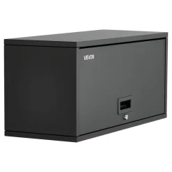 VEVOR Metal Wall Cabinet, 27.56W x 12.01D x 14.02H Inch, Floating Garage Tool Cabinet with Up-Flip Door, 120 lbs Load per Shelf, Fit for Garage, Basement, Kitchen, Warehouse, Assembly Required