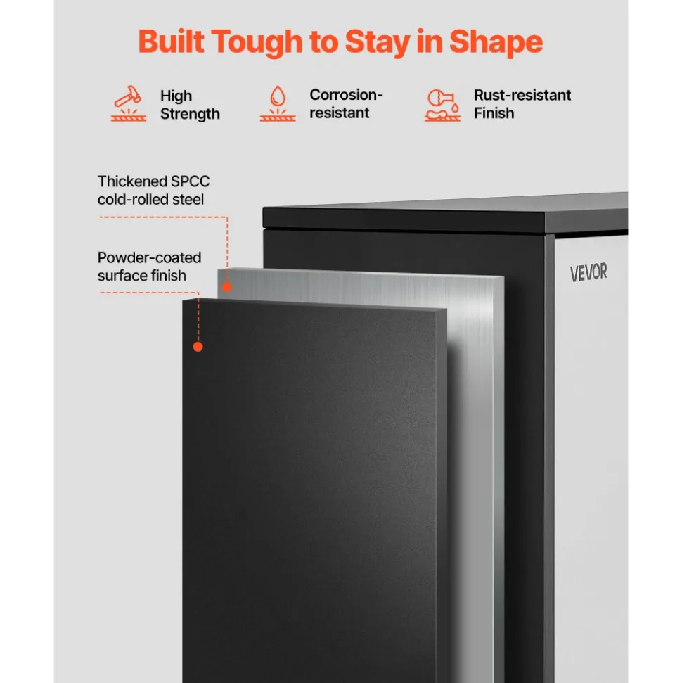 VEVOR Metal Wall Cabinet, 27.56W x 12.01D x 19.69H Inch, Floating Garage Tool Cabinet with Up-Flip Door and Shelf, 240 lbs Load Capacity, Fit for Garage, Basement, Kitchen, Warehouse Assembly Required