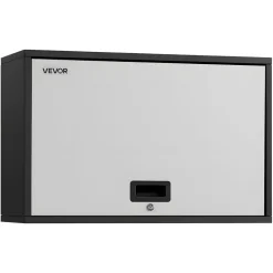 VEVOR Metal Wall Cabinet, 27.56W x 12.01D x 19.69H Inch, Floating Garage Tool Cabinet with Up-Flip Door and Shelf, 240 lbs Load Capacity, Fit for Garage, Basement, Kitchen, Warehouse Assembly Required