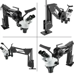 VEVOR Micro Inlaid Mirror Multi-Directional Microscope with Spring Bracket Multi-Directional Micro-Setting Microscope Microscope Gem Diamond Setting Machine with Stand Jewelry Tools 7X-45X