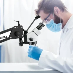 VEVOR Micro Inlaid Mirror Multi-Directional Microscope with Spring Bracket Multi-Directional Micro-Setting Microscope Microscope Gem Diamond Setting Machine with Stand Jewelry Tools 7X-45X