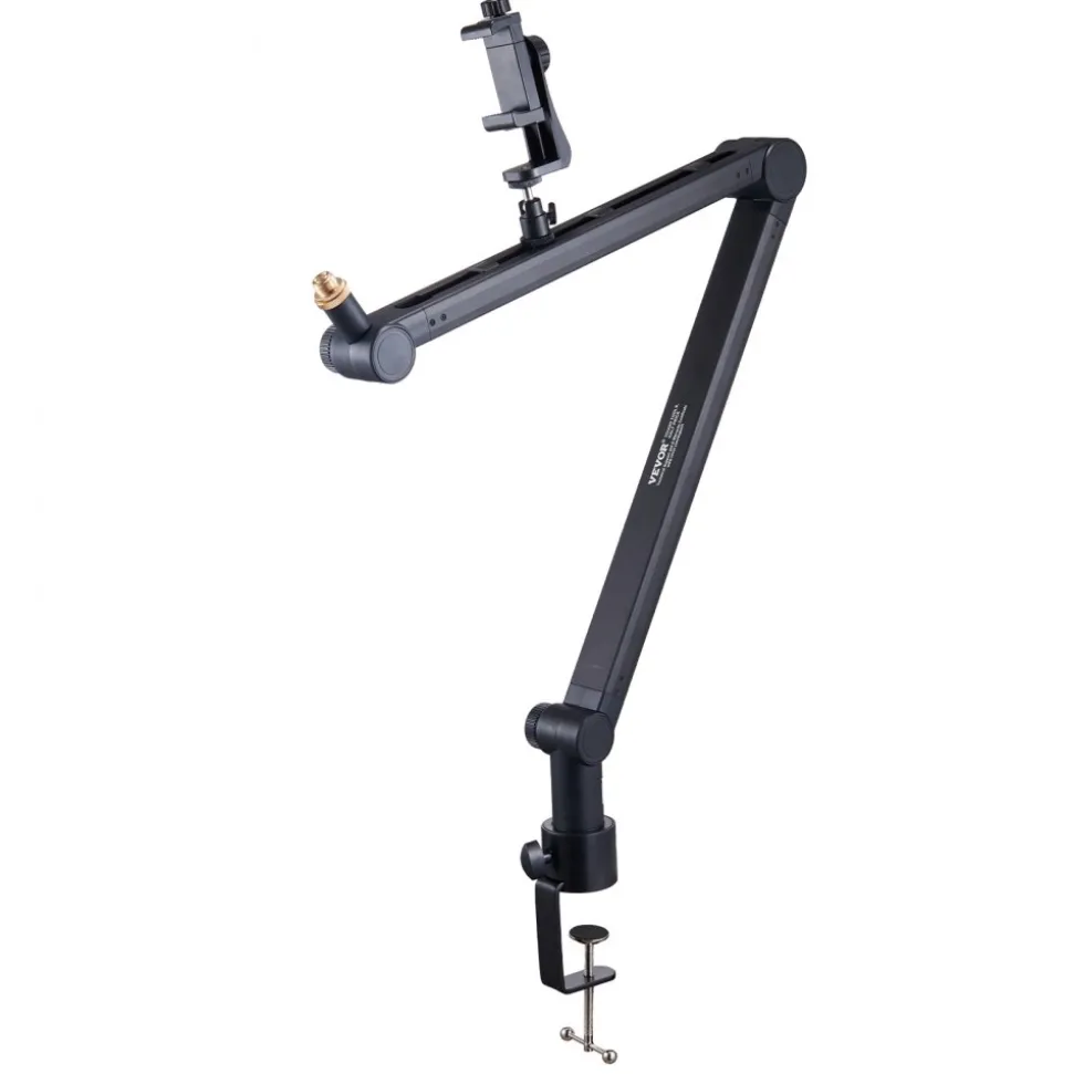 VEVOR Microphone Boom Arm with Desk Mount, 360° Rotatable, Adjustable Mic Stand with 3/8" to 5/8" Adapter Port, for Recording Blue Yeti Hyperx Quadcast Blue Snowball Shure SM7B Audio Technica
