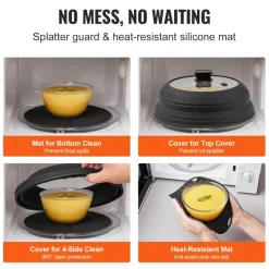 VEVOR Microwave Splatter Cover & Mat, 10.8