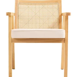 VEVOR Mid Century Modern Rattan Chair, Upholstered Velvet Accent Chair with Rattan Back, Retro Living Room Chair for Living Room, Bedroom, Reading Room, and Office, Beige