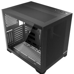 VEVOR Mid-Tower PC Case, Dual Chamber, Gaming Computer Case with Tempered Glass Panels, Magnetic Dust Filter, Cable Management, for GPU up to 410 mm in Length, Compatible with ATX/M-ATX/ITX, No Fan