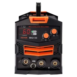VEVOR MIG Welder, 130Amp Synergic Mig Welding Machine, 110V Gasless Flux Core Welder Machine, Portable Mig Welder with IGBT Inverter Technology and Digital Display Screen