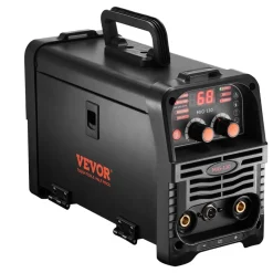 VEVOR MIG Welder, 130Amp Synergic Mig Welding Machine, 3-in-1 Flux Core MIG/Stick/Lift TIG Multi-Process Welder Machine, 110V Portable Mig Welder with IGBT Inverter Technology & Digital Display Screen
